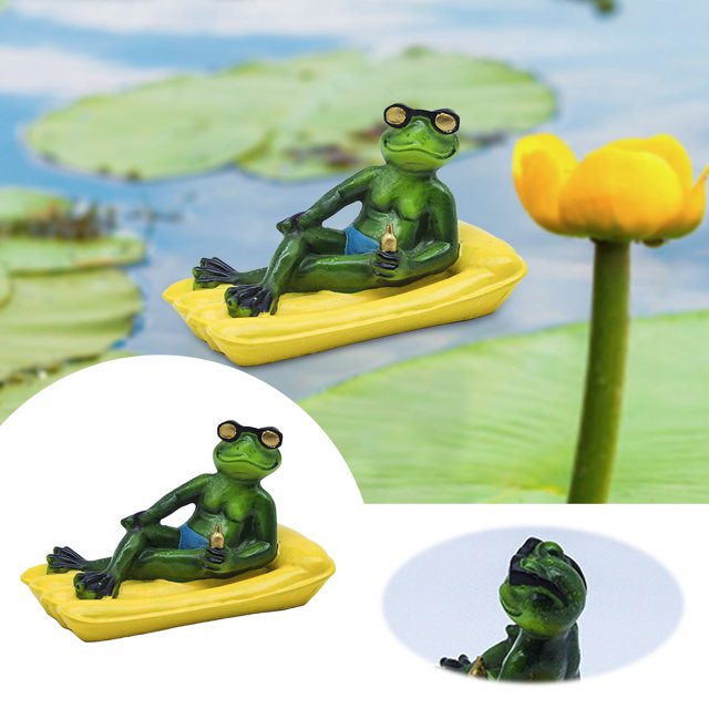 Mini Pond Decoration Garden Figures Swimming Pond Decoration Floating Decoration Statue Garden Decoration For Outdoors Garden Figures Animals Decoration Outdoor Inflatables Garden Solar Panel Heated