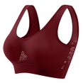thumbnail image 4 of HAOTAGS Women Plus Size Sports Bras, Breathable Moisture-Wicking Wireless Activewear Yoga Bras Wine 4XL, 4 of 4