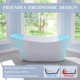 thumbnail image 2 of ANGELES HOME 67" x 31-1/2" Acrylic Freestanding Bathtub Contemporary Soaking White Tub with Chrome Overflow and Drain, 2 of 11
