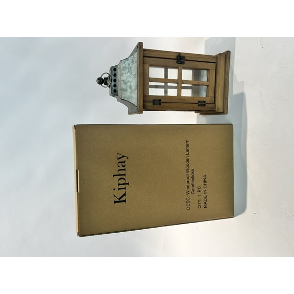 Kiphay Windproof Wooden Lantern Candlesticks