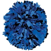 Chassé Metallic Cheerleading Poms - Shiny Metallic Cheer Pom with Baton Handle for Dance Sports Celebrations (Single, Royal)