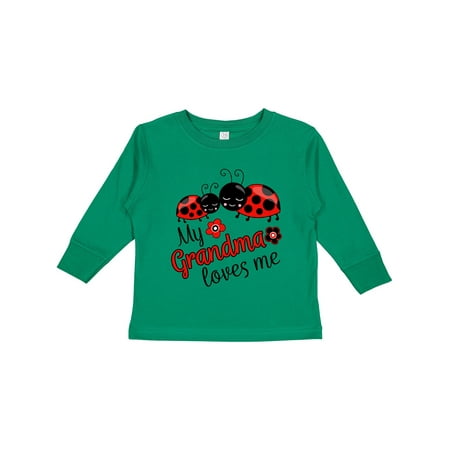 

Inktastic My Grandma Loves Me with Cute Ladybugs Boys or Girls Long Sleeve Toddler T-Shirt