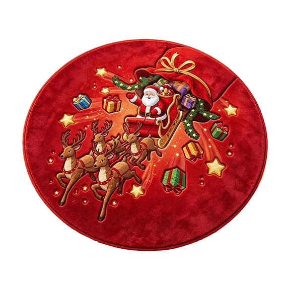 Santa Claus Christmas Carpet, Holiday Accent Rug, Soft Decorative Floor Mat, Seasonal Table And Sofa Area Carpet For Living Room Bedroom Entryway Festive Home Decor