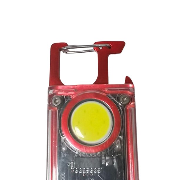 Llavero portátil COB con luz de 500 lm, linterna de bolsillo para acampar, pescar (rojo)