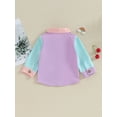 thumbnail image 5 of FEORJGP Toddler Boys Girls Long Sleeve Shirt Button Down Tops Contrast Color Cardigan Pocket Blouse Lapel Jacket for Baby Loose Casual Spring Fall Clothes, 5 of 9