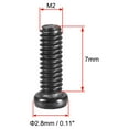 thumbnail image 3 of Uxcell M2x7mm Computer Screw Fastener 2.8mm Dia Screw Head Black 50 Pack, 3 of 5