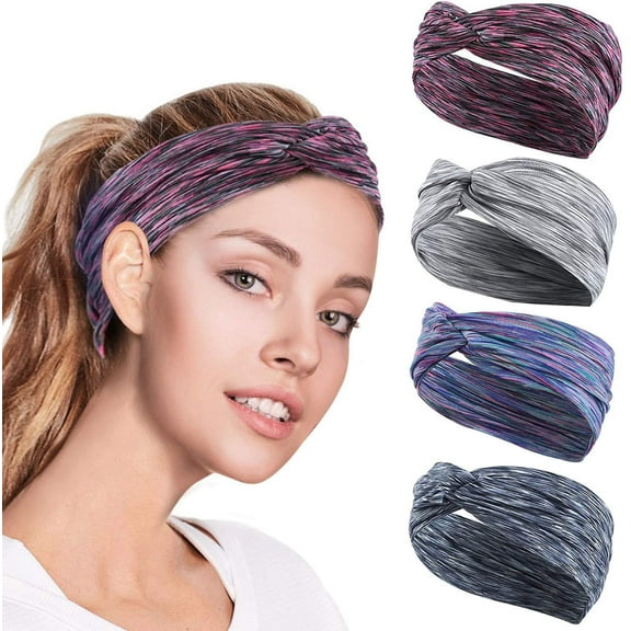 Cribun Sports Women Headband Hair Band for Adult Women Non Slip Wicking Stretchy Head Band for Sports,Yoga,Dancing,Running,Cycling,Swimming