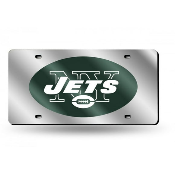 New York Jets Silver Laser License Plate