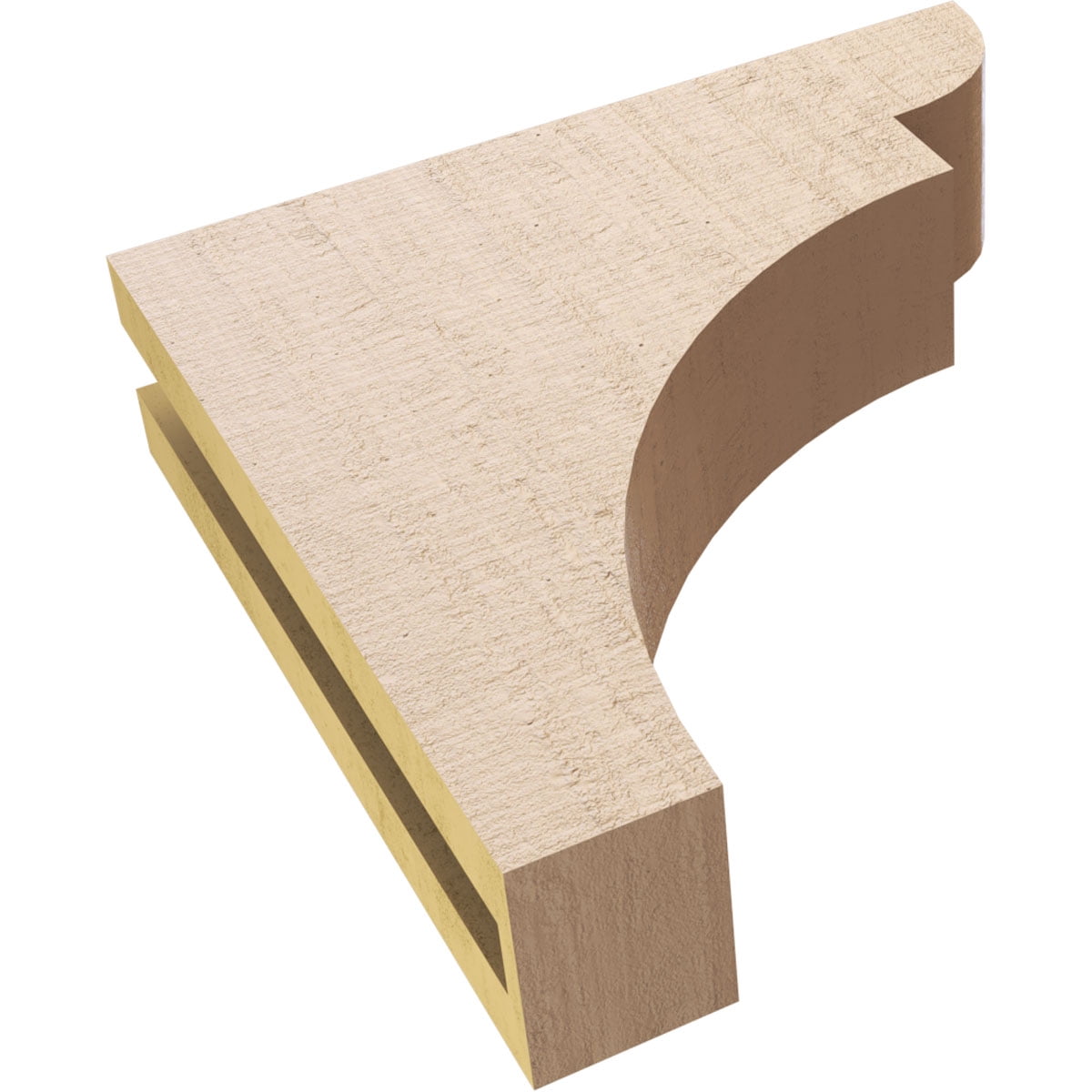 3"W x 12"D x 12"H Thin Yorktown Rough Cedar Woodgrain TimberThane Corbel, Primed Tan