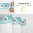 thumbnail image 2 of No Hook Shower Curtains with Snap-in Liner Set, Teal Summer Coastal Waterproof Hotel Style Bathroom Shower Curtain, Modern Ocean Waves Starfish Shell Breathable Mesh Top Bath Curtains 36''x72'', 2 of 9