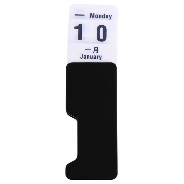 Minkissy Calendrier Perpétuel Bureau PS Plastique Noir Réutilisable Année après Année Lot de 1