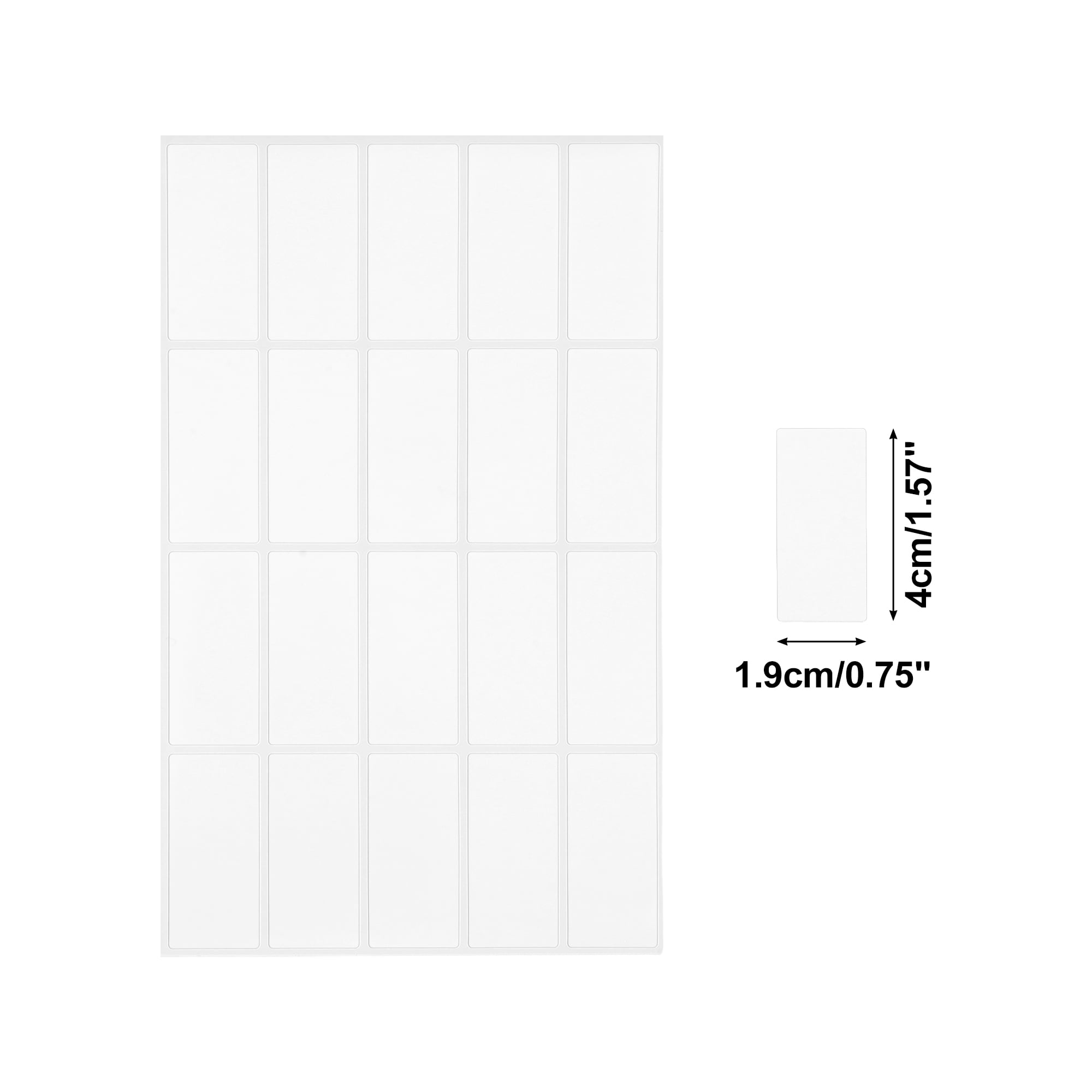 Unique Bargains Handwritable Rectangle Gift Stickers 1.57"x0.75" 20 Pcs White