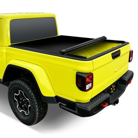 Auto Drive Soft Roll up Truck Bed Tonneau Cover Fits 2020-2023 Gladiator JT 5FT Bed (60.3 ) |For Models With or Without The Trail Rail System|