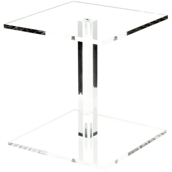 Plymor Clear Acrylic Square Barbell Pedestal Display Riser, 6.5" H x 6" W x 6" D (1/4" thick)
