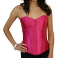 thumbnail image 2 of Chicastic Hot Pink Satin Sexy Strong Boned Corset Lace Up Bustier Top - 5-6 XL, 2 of 2