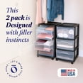 thumbnail image 2 of Homz Plastic 3-Drawer Medium Home Storage Container Tower w/Wheels (2 Pack), 2 of 12