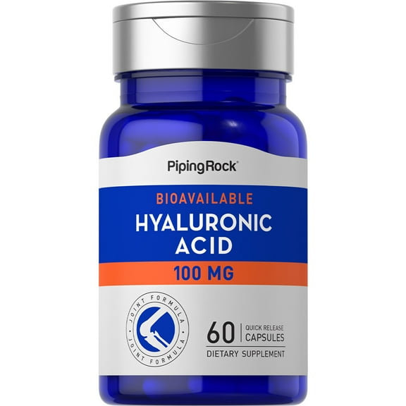 Hyaluronic Acid Supplement | 100mg | 60 Quick Release Capsules | by Piping Rock
