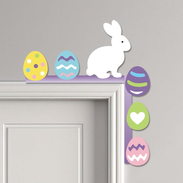 Colgador de puerta de madera personalizado para Pascua | Decoración de esquina de madera maciza 3D | Decoración navideña para niños y familia | Idea para fiesta de Pascua y regalo