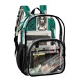thumbnail image 2 of Ttyddzy Clear Backpack Heavy Duty PVC Transparent Backpack for College Workplace, White and Green Patchwork Abstract Pattern, 2 of 8