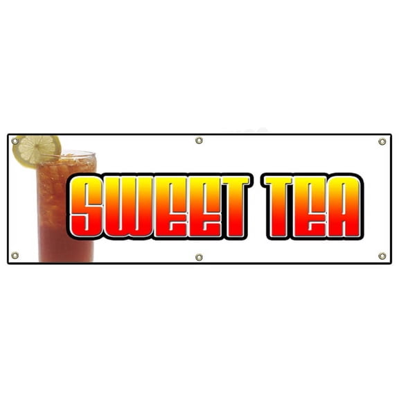 72" SWEET TEA BANNER SIGN ice iced drink cart stand signs