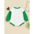 thumbnail image 5 of FEORJGP Infant Baby Irish Festivals Jumpsuit 0-2Y Toddler Boys Girls Long Sleeve Sweatshirt Bodysuit ShamrockLetter Print Round Neck Romper Newborn Loose Casual Clothes for Spring Fall, 5 of 8