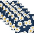 thumbnail image 6 of GZHJMY Floral Daisy Pattern Napkins Reusable Washable Cloth Napkins Set of 4, Soft Comfortable Dinner Napkins for Family Weddings Holiday Party 20 X 20 Inch Washcloths, 6 of 7