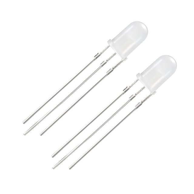Unique Bargains 7 Pcs 5mm 3 Broches Double Bi-Couleur Diffusée Cododile LED Lumière