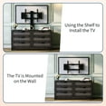 thumbnail image 4 of Yeshouse Mueble de TV moderno de 47.2" con soporte, cómoda de ratán con 6 cajones, ideal para televisores de 32 a 85 pulgadas, sala de estar y dormitorio, 4 of 8