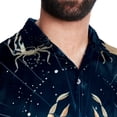 thumbnail image 5 of Cancer Constellation Men's Button Down Spread Collar Casual Printed Short Sleeve Summer Beach Unisex Shirts, 5 of 6