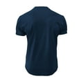 thumbnail image 5 of hotojiny Mens Golf Shirts Henley Collarless Cotton Summer Top Casual Short Sleeve Plain Color Beach Vaction T Shirts, 5 of 5