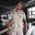 thumbnail image 3 of Wukai Winter Christmas And New Year Deer Print Men's Short-Sleeved Mesh T-Shirt,Quick-Dry Short Sleeve Workout T-Shirt-6X-Large, 3 of 8