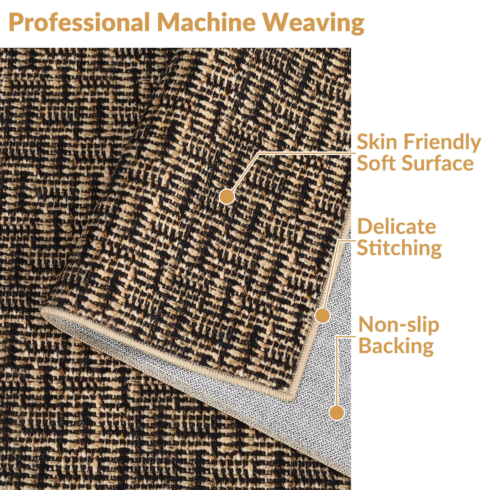 Garvee 9'x12' Area Rug Modern Area Rugs for Living Room Bedroom Farmhouse Non Slip Low Pile Rugs, Brown