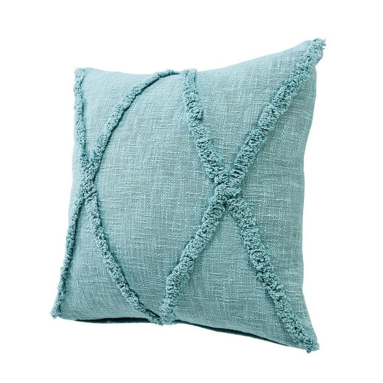 Ox Bay Solid Decorative Diamond Square Tufted Cotton Throw Pillow
