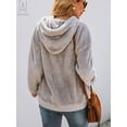thumbnail image 4 of Gustave Women's Fuzzy Fleece Long Sleeve Pullover Hoodies with 1/4 Zip Up Sweatshirt Warm Oversized Outwear Coat(Gray,4XL), 4 of 7