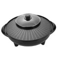thumbnail image 4 of XKHAZA Electric Hot Pot and Grill Combo, 2-in-1 Portable Countertop Cooker with Temperature Control Perfect for Korean BBQ, Shabu Shabu and Soup with Free Strainer, Chopsticks and Tong, 4 of 6