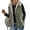 Army green, variant on Women's Sherpa Fleece Reversible Vest Full Zip Hoodie Winter Cozy Color Block Thermal Outerwear with Pockets