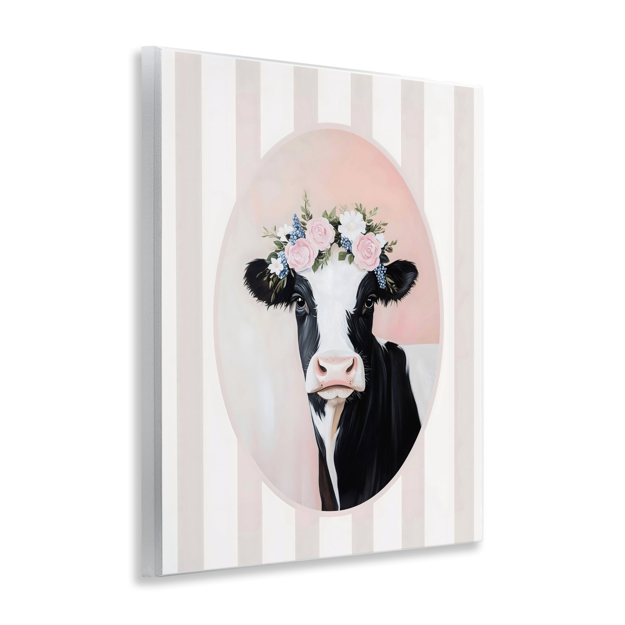 Stupell Industries Soft Cow with Floral Crown Wall Plaque Art, design by Arlington Prints