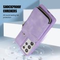 thumbnail image 4 of for Samsung Galaxy S22 Ultra Wallet Case Crossbody Strap, Zipper Phone Case with Card Holder Wrist Strap Purse Cover with Kickstand Compatible with Samsung Galaxy S22 Ultra 6.8 inch - Purple, 4 of 8