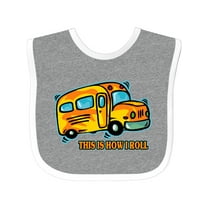 Inktastic How I Roll School Bus Boys or Girls Baby Bib