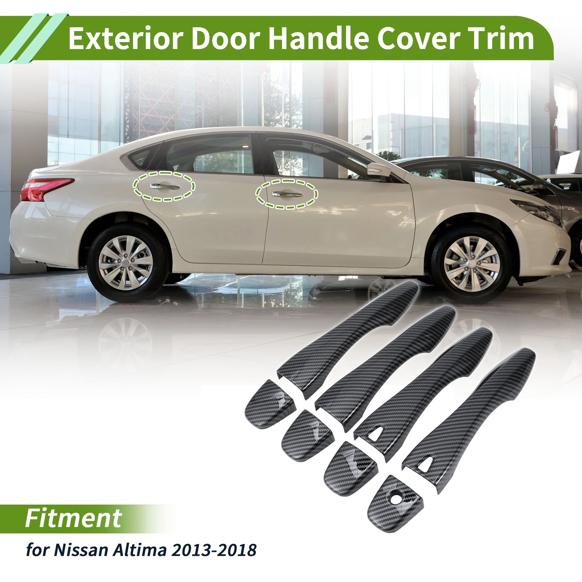 Unique Bargains Exterior Door Handle Cover Trim for Nissan Altima 2013-2018 Black