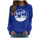 thumbnail image 1 of Gibobby Chaqueta de vestir Mujeres Sudadera Feliz Navidad Collar Rojoondo fácil Impresión de manga larga Top Pullover (Azul, L), 1 of 5