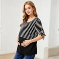 thumbnail image 5 of breaise Womens Nursing Tops Stripe Breastfeeding Shirts Short Sleeve Double Layer Maternity Shirt, 5 of 8