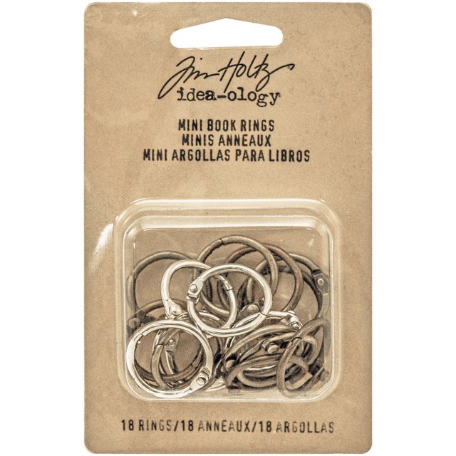 Idea-Ology Mini Book Rings .75" 18/Pkg-Silver, Antique Brass & Antique Copper