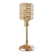 thumbnail image 1 of 1 candelabro de metal dorado con cristal para decoración de iglesias y cenas. Alt. 31 cm, 1 of 9