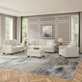 thumbnail image 3 of Stockton 85W Sofa & Loveseat with Chair & Ottoman in Cream Herringbone Fabric, 3 of 10