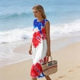 thumbnail image 6 of Fewfanhot Women's 4th of July 250th Anniversary American Flag Print Midi Dress, Crew Neck Sleeveless Patriotic Loose Fit Sundress with Pockets, Casual Summer Tank Dress, 6 of 9
