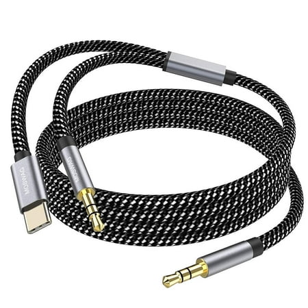 Câble auxiliaire MOSWAG 3,5 mm vers câble de prise audio auxiliaire 3,5 mm  avec adaptateur d'entrée auxiliaire USB C vers audio mâle vers mâle AUX USB  C