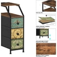 thumbnail image 6 of Narrow Dresser Tall Skinny Storage Tower Vertical Slim Chest of Drawers with Charging Station Small Nightstand Side Table for Bedroom, Bathroom, Small Spaces (Retro Flower, 3 Drawers), 6 of 14