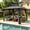 8pc-Gray with Hardtop Gazebo, variant on Noelse 10' x 12' Gazebo with 5-Piece Patio Furniture Set, Outdoor Wicker Sectional Sofa with Coffee Table, Heavy Duty Steel Frame, Double Tier Roof, Curtains & Mosquito Netting, Gray