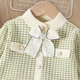 thumbnail image 5 of TBWNWG Girls' Dresses Toddler Long Sleeve Bow Cardigan with Ruffles Checked Skirt 2-Piece Set Children's Autumn Winter Casual Dress for Girls,Sizes 5-6 Years, 5 of 7